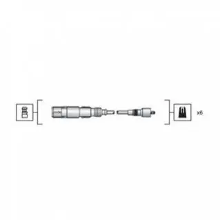 Комплект високовольтних проводів AUDI 80,100,A4,A6,A8,CABRIOLET,COUPE VW PASSAT,SHARAN [] MAGNETI MARELLI 941318111043