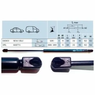 Газовий амортизатор (GAS SPRING) L549 DAEWOO NEXIA/CIELO 02/95- TAILGATE - HATCHBACK [430719003100] MAGNETI MARELLI GS0031