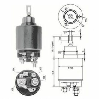 Втягувальне реле стартера (електромагніт) AUDI 71-90 VW 73-88 DB W114/116/123 FIAT [940113050124] MAGNETI MARELLI AME0124