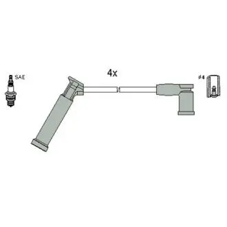 HITACHI FORD комплект проводів запалювання FIESTA IV 1.25 i 95-02, FOCUS I (DAW, DBW) 1.4 98-04, FUSION 1.25 04-12 HITACHI (HÜCO) 134677