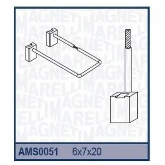 Щітки стартера (6x13x17,5)FORD TAUNUS SIERRA TRANSIT RENAULT 9 11 PEUGEOT BMW [940113190051] MAGNETI MARELLI AMS0051