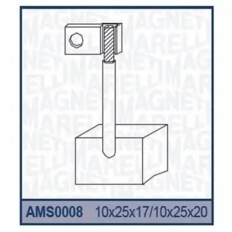 Ремкомплект (щітки) стартера(10x25x17) FORD IVECO FIAT TRACTOR MERCEDES TRUCK [940113190008] MAGNETI MARELLI AMS0008