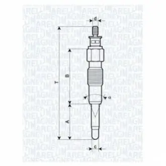 Свічка розжарювання CITROEN JUMPER, RELAY FIAT DUCATO IVECO DAILY RENAULT MASTER II [062900040304] MAGNETI MARELLI UC37A