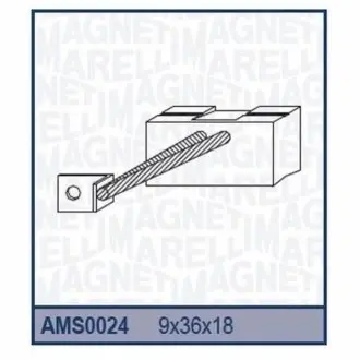 Ремкомплект (щітки) стартера(9x36x18) STARTER MOTOR NO: 0001371004 [940113190024] MAGNETI MARELLI AMS0024