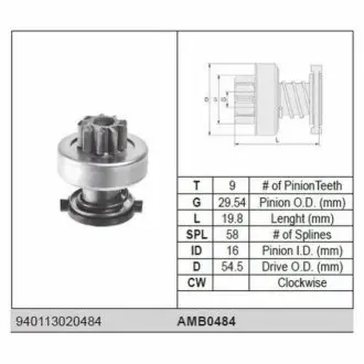 Бендикс CITROEN JUMPER PEUGEOT BOXER 2.5 TDI, 406, 605, 607, 807 [940113020484] MAGNETI MARELLI AMB0484