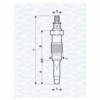 Свічка розжарювання BMW,Fiat,DB,Citroen,Peugeot, Opel,Renault,Suzuki [062900010304] MAGNETI MARELLI UX20A