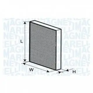 Фільтр повітр. салону SUZUKI Swift 04, SX4 06-, FIAT Sedici 06-. 180*30*186 MAGNETI MARELLI BCF216