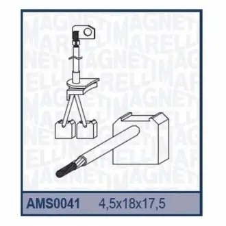 Ремкомплект (щітки) стартера (4,5x18x17,5)MAZDA MITSUBISHI [940113190041] MAGNETI MARELLI AMS0041