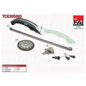 К-кт ланцюга ГРМ MITSUBISHI ASX 1.6 10- CITROËN C4 AIRCROSS 1.6 12- PEUGEOT 4008 1.6 12- SMART FORTWO 1.0 08- FAI TCK205NG