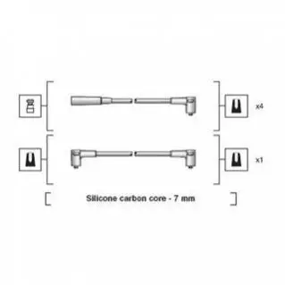 Комплект високовольтних проводів LADA SAMARA 1.5 4 CYL [941318111234] MAGNETI MARELLI MSK1234