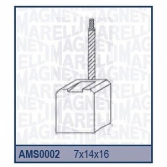 Ремкомплект (щітки) стартера (7x14x16)OPEL KADETT B [940113190002] MAGNETI MARELLI AMS0002 (фото 1)