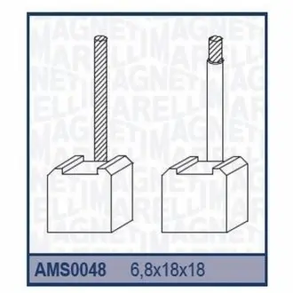 Щітки стартера (6,8x18x18) MAZDA MITSUBISHI NISSAN [940113190048] MAGNETI MARELLI AMS0048