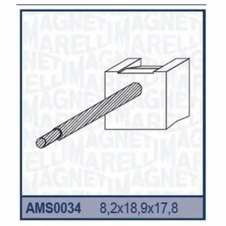 Щетки стартера (8,2x18,9x17,8) FORD TRANSIT 94-00 [940113190034] MAGNETI MARELLI AMS0034