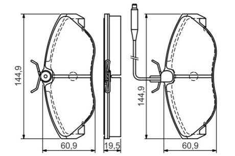 Комплект тормозных колодок, дисковый тормоз BOSCH 0986495056 (фото 1)