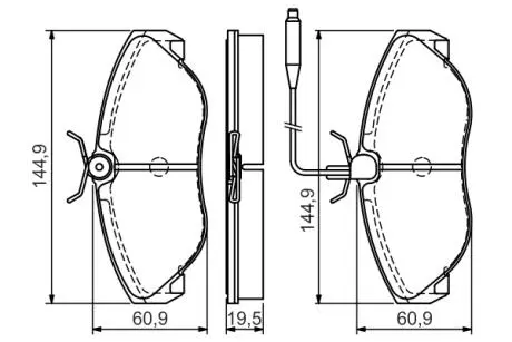 Комплект тормозных колодок, дисковый тормоз BOSCH 0986495056 (фото 1)