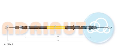 RENAULT трос ручного гальма задн. прав./лів. Master 2,3 10- (1730mm) ADRIAUTO 41.0224.2