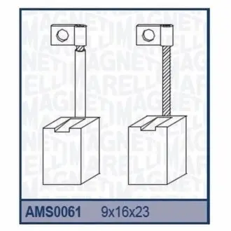 Щітки стартера FORD TRANSIT (9x16x23) MARELLI [940113190061] MAGNETI MARELLI AMS0061