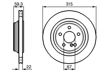 Диск гальмівний задній 315mm Db220/215 S500 S600 CL500 CL600,S55 AMG BOSCH 0986478966