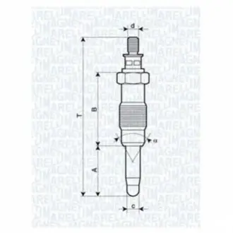 Свічка розжарювання DB свічка розжарювання OM 601-603 93-I [062583003304] MAGNETI MARELLI UX13A