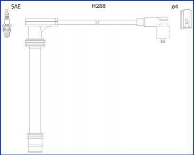 Проводи запалення Fiat Doblo 1.6 16V 02- (к-кт) (HUCO) HITACHI (HÜCO) 134518