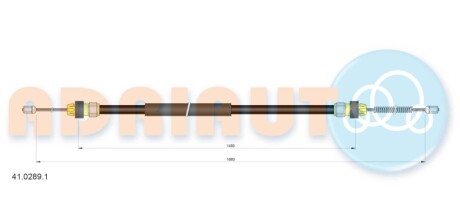 RENAULT трос ручного гальма Dacia, Sandero (лів/пр.) 1660/1478mm ADRIAUTO 41.0289.1