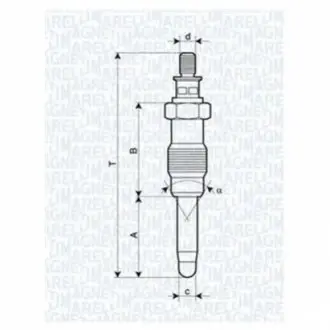 Свічка розжарювання MERCEDES, LANCIA, HONDA, FORD [062587001304] MAGNETI MARELLI UX14A