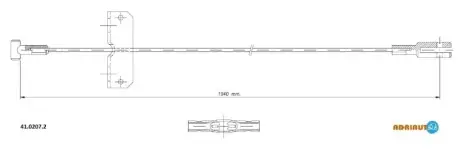 OPEL Трос ручного тормоза средн. VIVARO A 06-, RENAULT TRAFIC II ADRIAUTO 41.0207.2