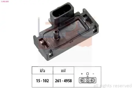 OPEL датчик тиску Astra F, Corsa B, Vectra B, Renault 19,21, Clio EPS 1.993.001
