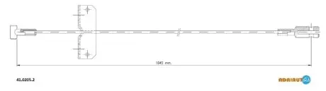 RENAULT Трос руч тормоза центр. Trafic II,Vivaro 01- (дл. база) ADRIAUTO 41.0205.2