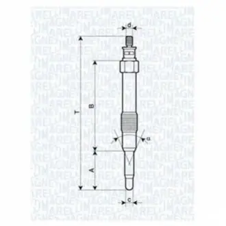 Свічка розжарювання FORD, AUDI, CITROEN, FIAT [062900000304] MAGNETI MARELLI UC11A