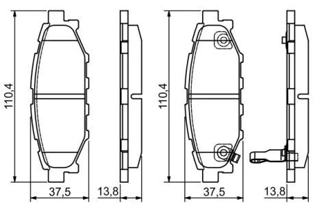 Комплект гальмівних колодок, дискове гальмо BOSCH 0986495119 (фото 1)