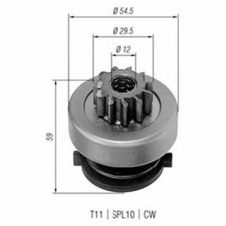 Бендикс (z=11) CITROEN 1,8-2,1D PEUGEOT Jumper 1,9D MAGNETI MARELLI AMB0257