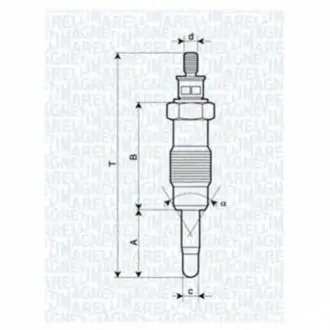 Свічка розжарювання FORD, HONDA,ISUZU,IVECO [062580704304] MAGNETI MARELLI UX12A