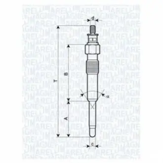 Свічка розжарювання PEUGEOT, CITROEN, PUNTO [] MAGNETI MARELLI 062900007304