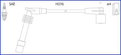 Комплект проводів запалювання HITACHI (HÜCO) 134251