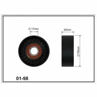 OPEL натяжний ролик(17x70x25) (пл) генератора ASTRA 1.4,1.6 91- CX CX0198