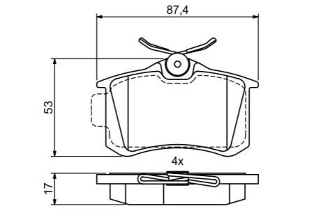 Гальмівні колодки задн. AUDI A3,A4,A6 SEAT VW Golf 3/4 SKODA BOSCH 0986495455 (фото 1)