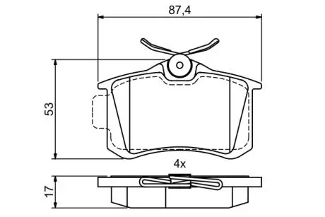 Гальмівні колодки задн. AUDI A3,A4,A6 SEAT VW Golf 3/4 SKODA BOSCH 0986495455 (фото 1)