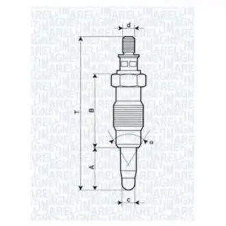 Свічка розжарювання ESCORT,FIESTA, MONDEO [062900008304] MAGNETI MARELLI UX19A