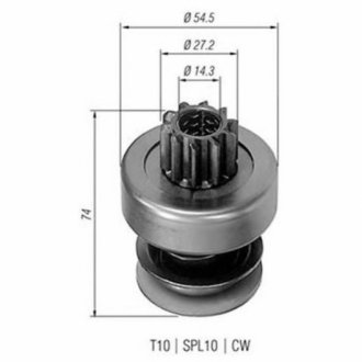 Бендикс (z=10) PEUGEOT 2,1/2,3/2,5D FORD 2,3/2,5D MAGNETI MARELLI AMB0134