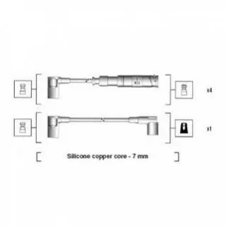 Высоковольтные провода MERCEDES 190 E 1,8/2,0 81- MAGNETI MARELLI MSK651