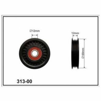 NISSAN ролик натяжний канавоч Note 1,4 06-, Micra 1,0-1,4 03-. CX CX31300 (фото 1)