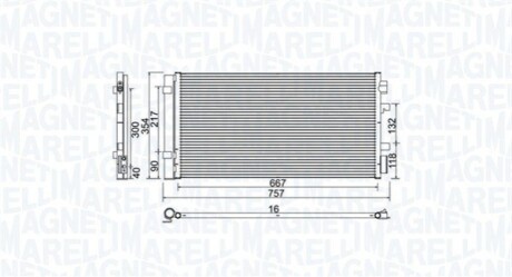 Радиатор кондиционера MEGANE III, FLUENCE, SCENIC MAGNETI MARELLI BC762