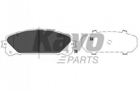 Колодки гальмівні (передні) Lexus RX 08-/Toyota Rav4 12-/Camry 17- (166.7x59.4x17.6) KAVO PARTS KBP-9116 (фото 1)