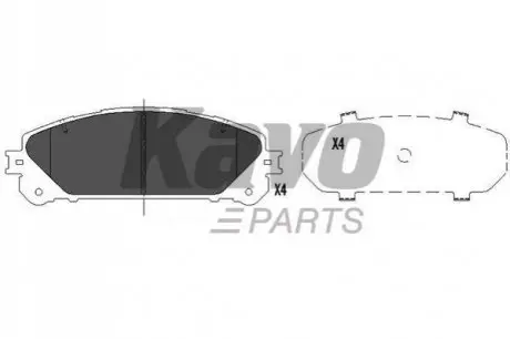 Колодки гальмівні (передні) Lexus RX 08-/Toyota Rav4 12-/Camry 17- (166.7x59.4x17.6) KAVO PARTS KBP-9116