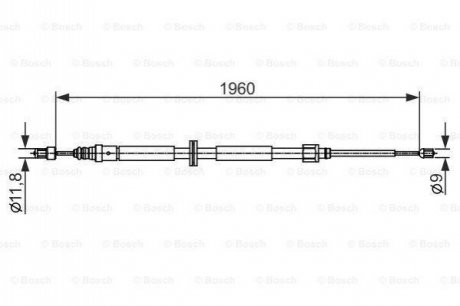 Трос ручного гальма RENAULT Grand Sceniс III (лів./прав.) BOSCH 1987482432