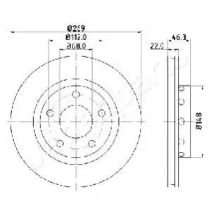 Диск гальмівний задн.(вентил.) AUDI A8 96-01 (269*22) JAPANPARTS DP-0913