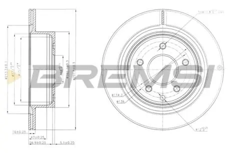 Тормозной диск зад. Qashqai/X-Trail/Leaf/Kaleos I 01- (292x16) BREMSI CD7579V