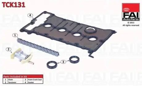 VW К-кт ГРМ ланцюга (насос уприскування) Audi A4/6,Passat 2.0 01- FAI TCK131