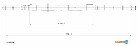Трос ручного гальма RENAULT Scenic III (лів./прав.) ADRIAUTO 41.0200.2 (фото 1)